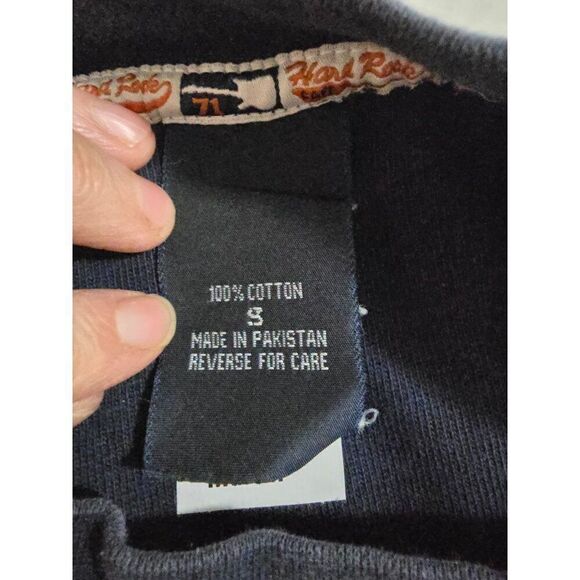 Vtg Hard Rock Cafe Las Vegas Navy Blue 71 Varsity Letters Style Tee Shirt - Picture 10 of 12